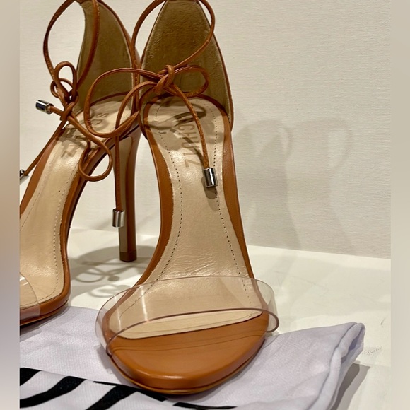 NIB SCHUTZ JOSSEANA NAPPA LEATHER MINIMALIST 4” STILETTO SIZE 6B CARAMELO COLOR - Picture 7 of 16